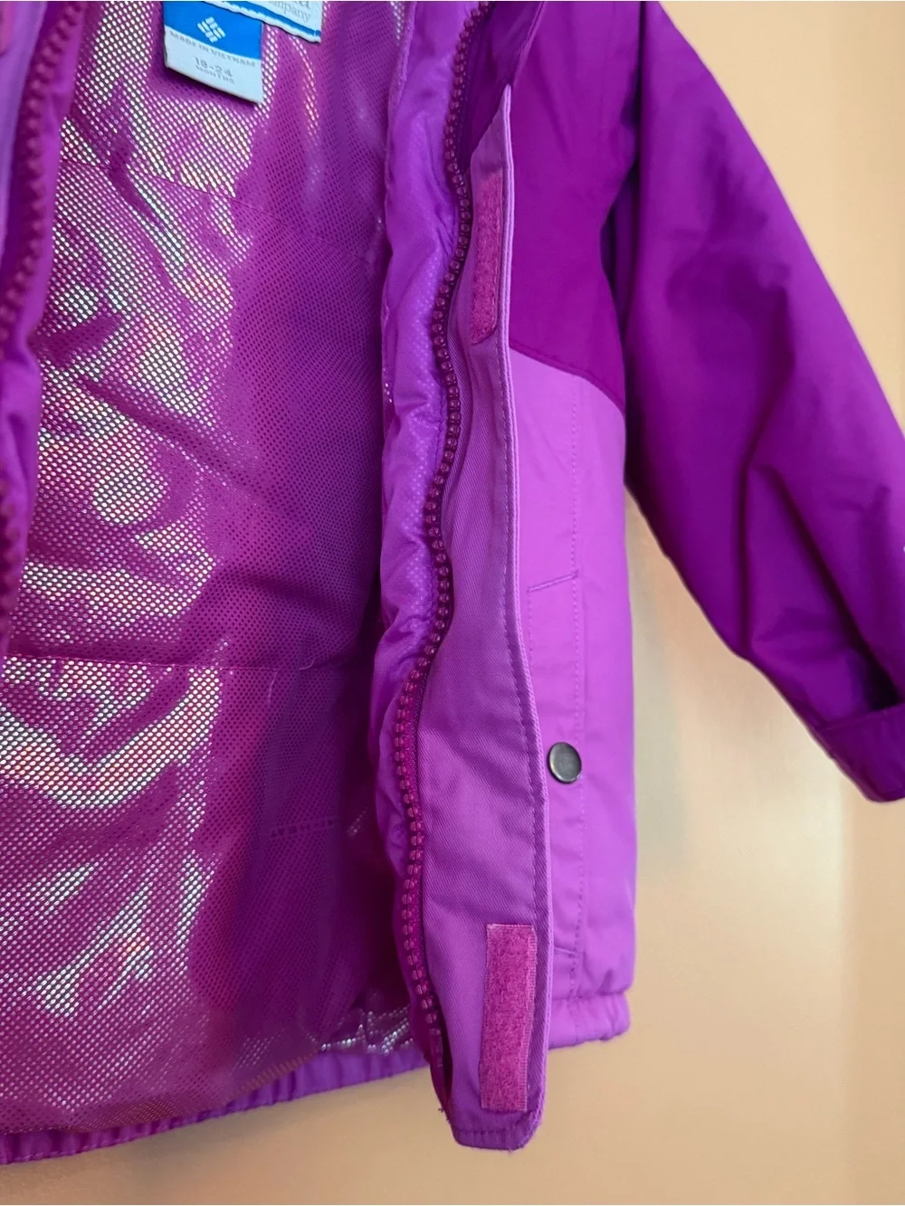 Columbia Toddler Girls 18-24M Purple Omni-Heat Hooded Insulated Jacket